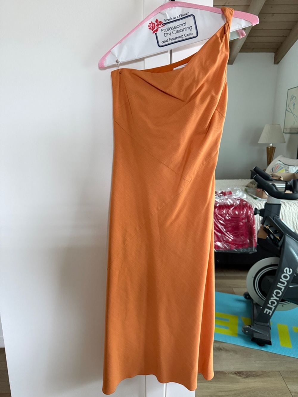 One-Shoulder Maxi Dress in Orange